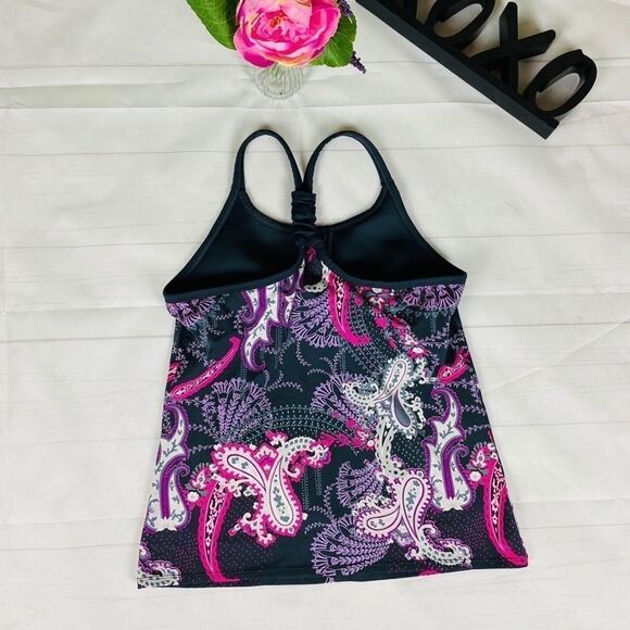 Athleta Pavitra Paisley Tank Top Grey Size M - Picture 5 of 9